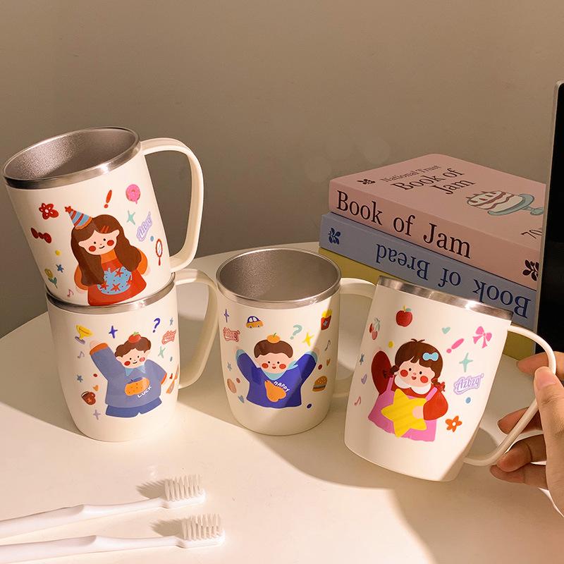 Whimsical Family Stainless Steel Cartoon Toothbrush Cup