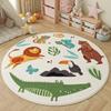 Fluffy Soft Lounge Floor Mat Animal Patterns Rugs for Bedroom Thick Plush Living Room Decoration Round Carpet Washable Study Rug