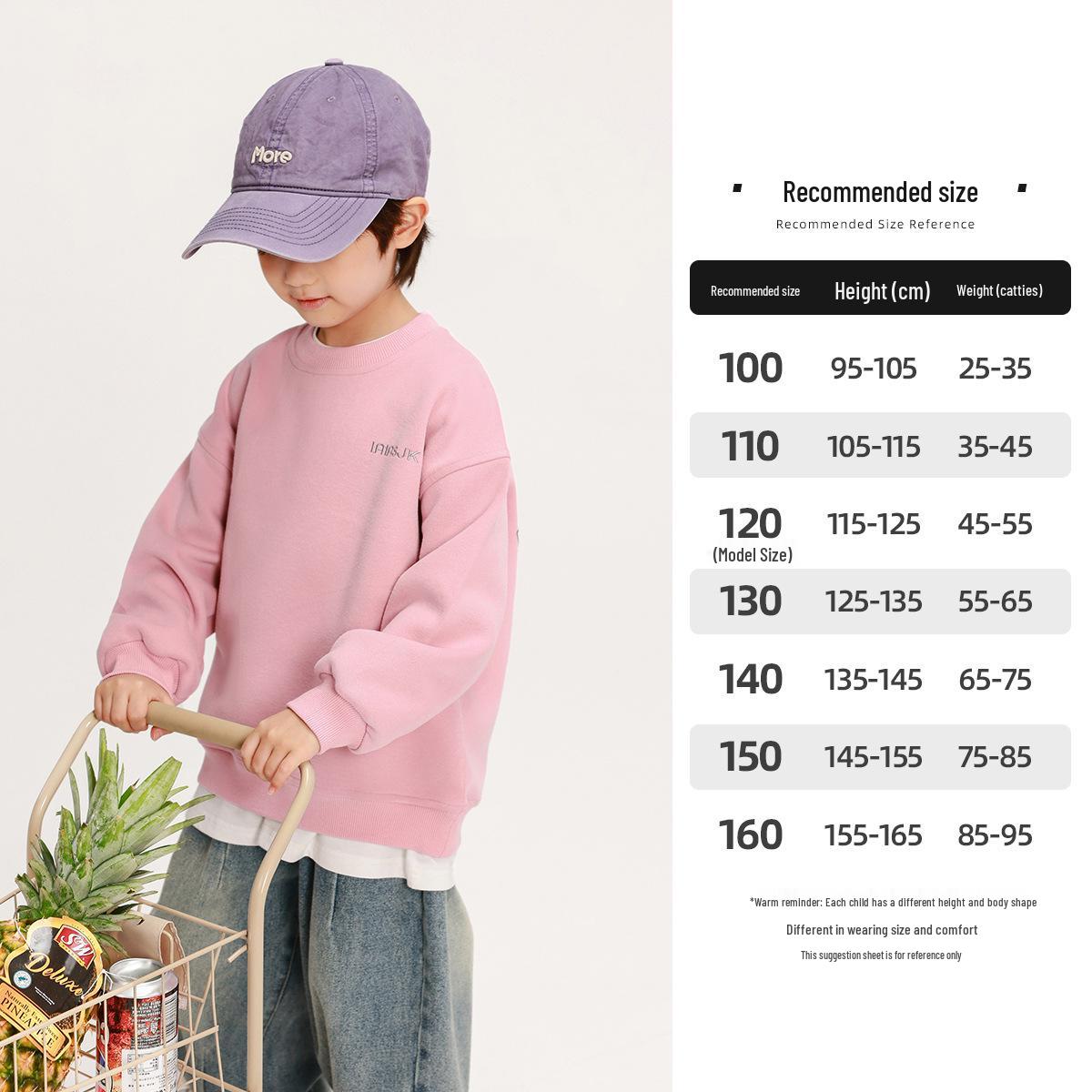 

2025 Fairy Tale Memory Kids Sweatshirt: Loose Fit Crew Neck for Boys & Girls, Spring/Autumn Style with Printed Design 130 cm розовый