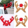 Christmas Car Decoration With Stylish Deer Antlers Pvc And Cloth Material