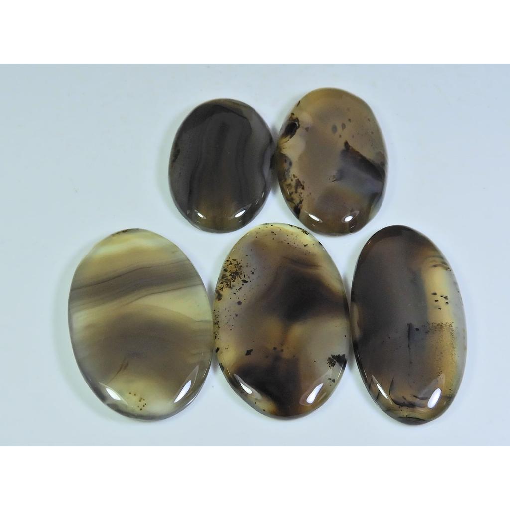 219Cts. Natural Botswana Agate Oval Cabochon Loose Gemstone 5 Pcs Lot A-664