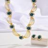 Vintage court style gold-plated alloy short necklace & earrings set for women