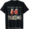Bold Boxing Fashion Tshirt Red Gloves Colorful Stripe Background T Shirts Graphic T Shirts Unisex Clothing Tops Streetwear