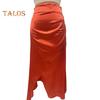 High-Waist Women Skirt Solid Color All-Match Style Pleated Skirt Slimming Design Slit Design Zipper Hip Wrapped Midi Skirt