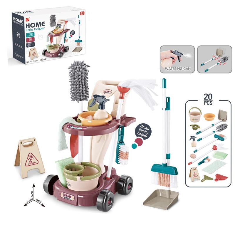 Hra na domácnost Dětské simulované životní spotřebiče Úklidové hračky Dívka Úklidová simulace Sada nástrojů vysavače