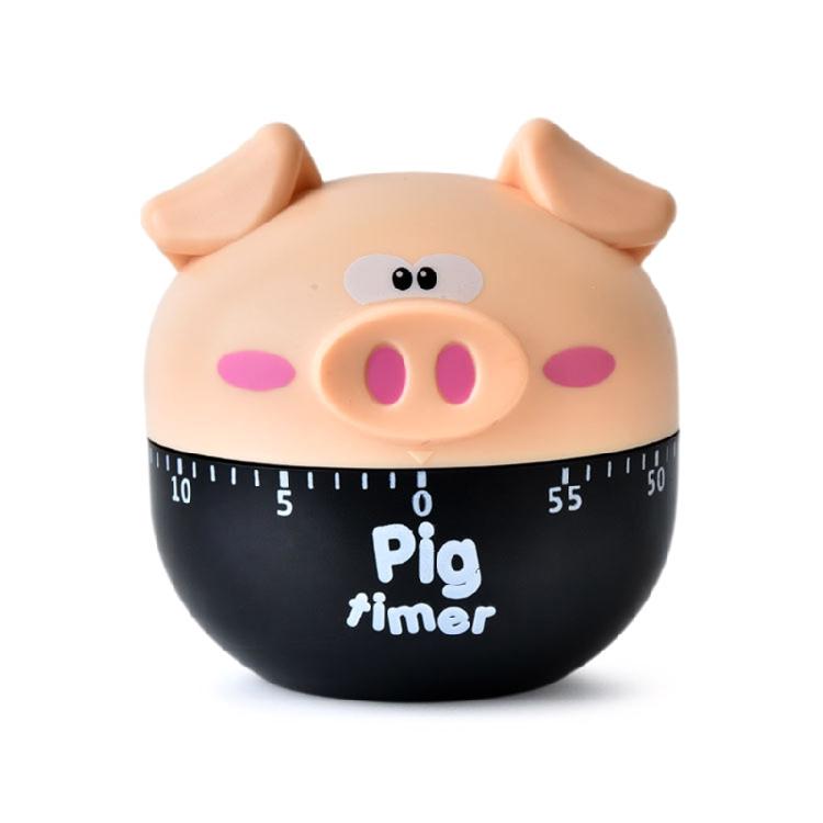 Pig Shaped Kitchen Mechanical Timer 60-Minute Countdown Reminder Easy to use