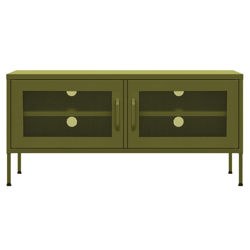 TV Stand Cabinet, Olive, 105X35X50 Cm, Steel