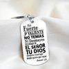 Creative Minimalist Keychain Spanish Key Pendant Metal Stainless Steel Laser Key Ring Stainless Steel Keychain for Backpack Bag Pendant