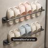 No-Drill Aluminum Bathroom Slipper Rack Wall-Mounted Shoe Organizer