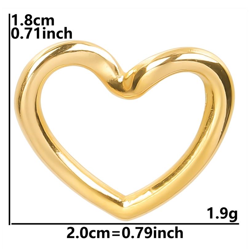 Love Stainless Steel Charm For Earring Making Supplies 6pcs Heart Jewelry Pendants Fashion Accessories DIY Couple Gift Bedeltjes