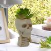 Halloween Skull Flower Pot No See Speak Hear Creepy Skull