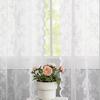 Spitzenvorhänge, Verdickte hochdichte transparente Vorhänge mit Blumenmuster, Wellenförmige Spitzen-Tüllvorhänge für Wohnzimmer, Schlafzimmer, Balkon, Weiches Licht