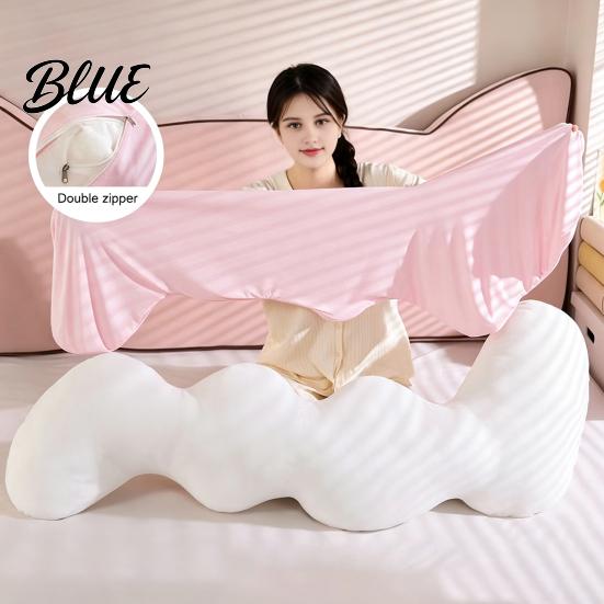 Body Support Cushion Cooling Pillow for Adults & Side Sleepers Breathable L-Shaped Long L Shaped Hugging Pillow Full Leg with Removable Cover