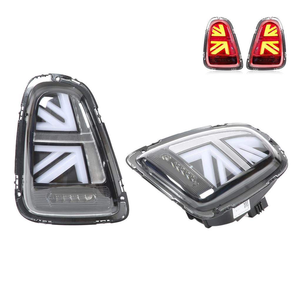 VLAND for JCW Union Jack Full LED Tail Lights Clear Lens Replacement for Cooper R56 R57 2007?2013