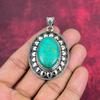 Arizona Turquoise Gemstone Pendant, 925 Solid Sterling Silver Pendant Jewelry, Handmade Antique Jewelry Gift For Mother