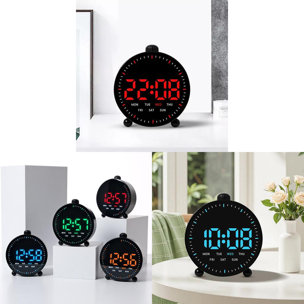 Electronic Bedside Clock With Calendar Timer And Led Display For Home Use