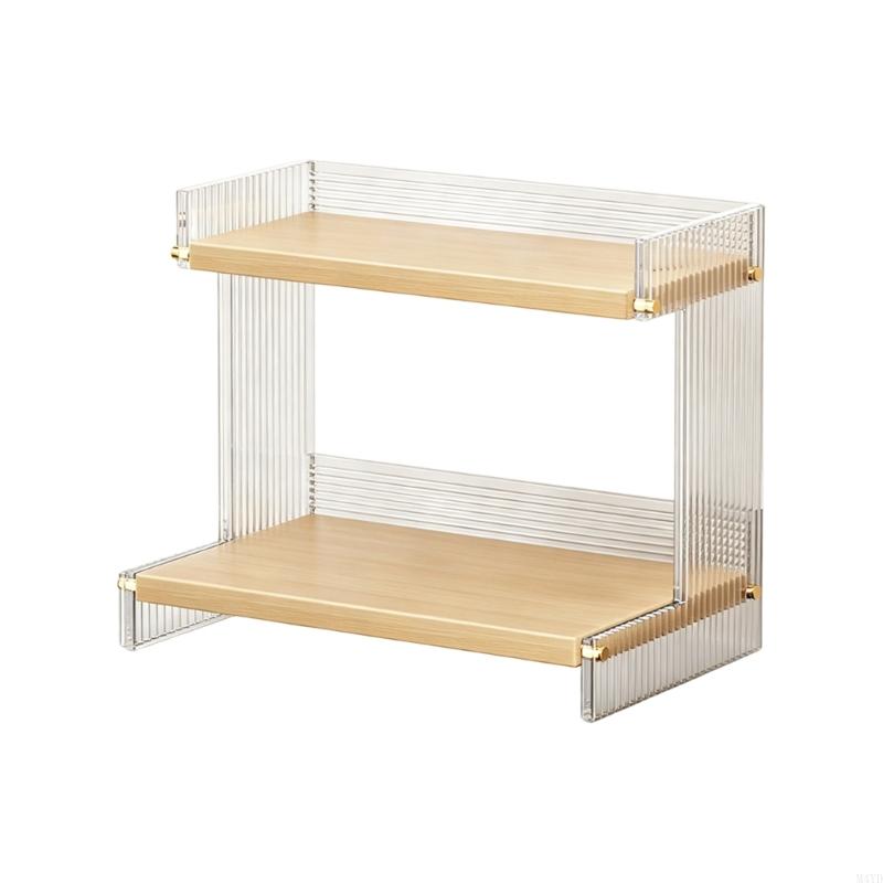Modern Acrylic Double Layer Shelf with Clear Design 2 Layer Organiser Shelf for Bathroom & Kitchen Storage M4YD