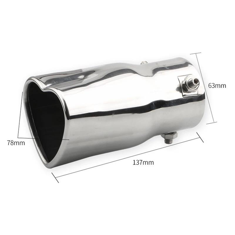 1 sztuka Uniwersalna stal nierdzewna Kształt serca Końcówka wydechu 63mm/2.5'' Rura wydechowa Tłumik Samochodowy Tłumik Końcówka wydechu Modyfikacja