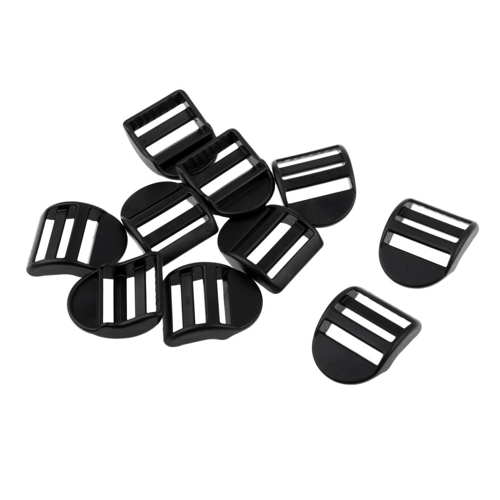 5pcs Plastic Buckles 1 Inch Flat Slider Fasteners for Webbing Strap Collars Belt Harness Backpack Clip Holder Hanger Accessories