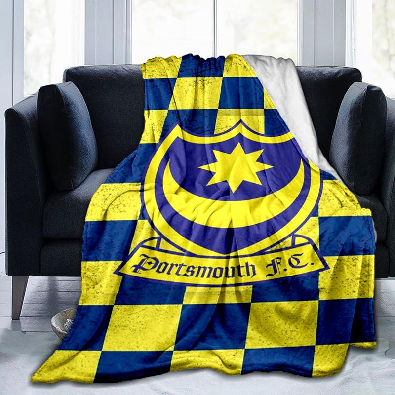 Ports-mouth Fc Anniversary Printed Throws Blanket Soft Flannel Blankets for Couch Bed Gifts for Men Women Picnic blanket Christmas gifts