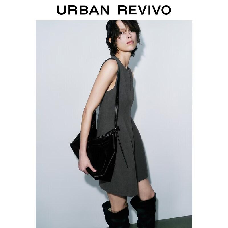 UR2026 Women s Summer Elegant Grey Sleeveless Dress XS