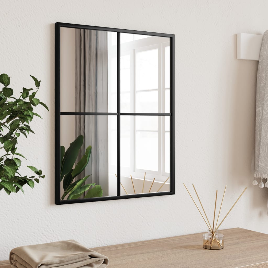 Wall Mirror Black 40x50 cm Rectangular Iron