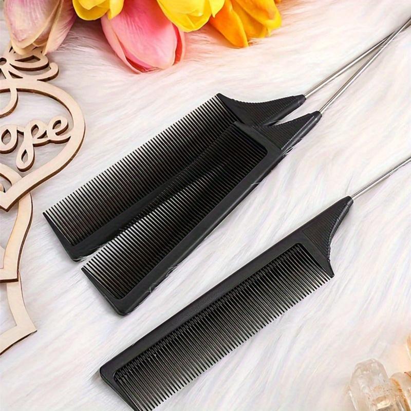 Tail Comb, A Steel Pin-Shaped Protruding Hair Dye Comb - Hair Salon Designed Hair Comb with Haircut Partitioning and Pointed Tail Design