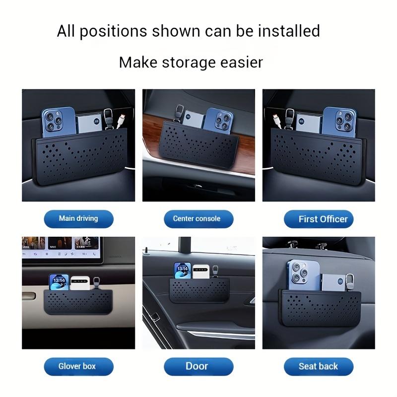 1pc Car Dashboard Organizer, Faux Leather Adhesive Multifunctional Storage Pouch, Vehicle Cup Holder with Phone, Card, Key, Glasses Holder