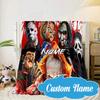 Custom Name Halloween Horror Christmas  Blanket bed sofa Blanket Flannel Blanket for Camping, Hiking, Picnic Essentials,gift for Fan family