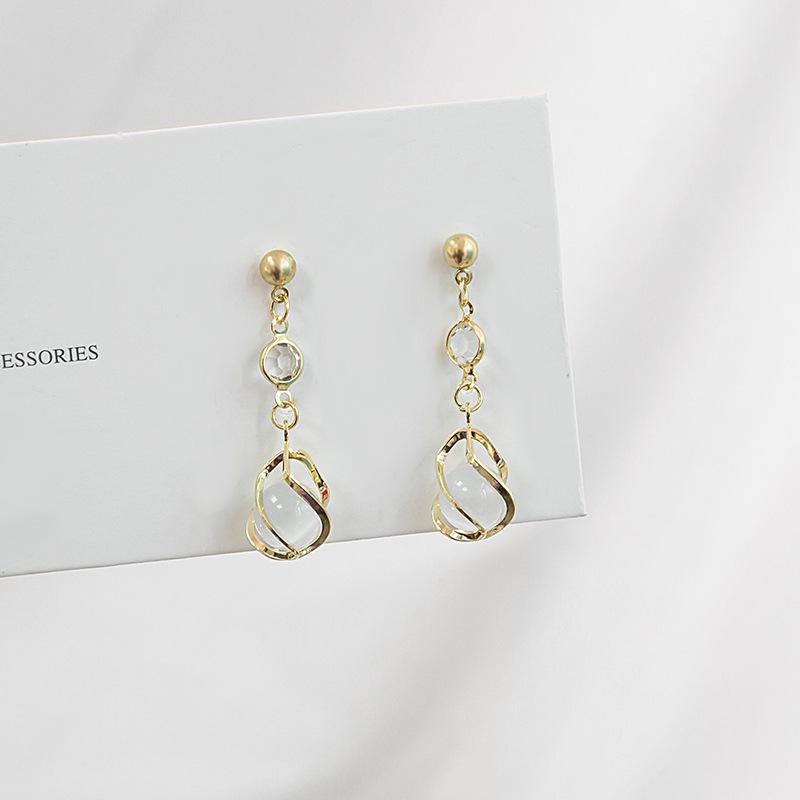 Long Cat'S Eye Zircon Earrings, Super Fairy Temperament Stud Earrings And Earrings Are Trendy.