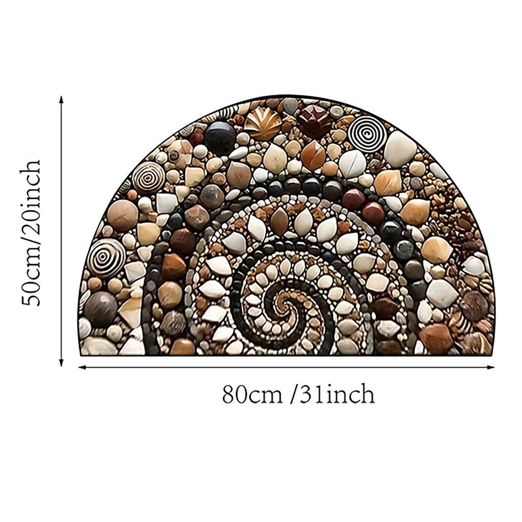 Pebble Semi-Circular Carpet, Soft And Noise-Reducing Entrance Foyer Door Mat, Bedroom Entrance Floor Mat, Home Decoration