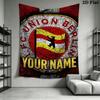 Custom Name FC Union Berlin Wall Tapestry Aesthetic Wall Hanging Printed Fabric Blanket Decorative Tapestries for Bedroom Living Room Home Decor