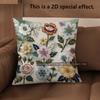 2D Vintage Embroidered Floral Throw Pillow Covers Pattern Cushion Cover Suitable For Sofa Bedroom Car Pillow Cover