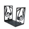 2 Pcs Iron Musical Note Bookends File Organizer Bookshelf Reading Hollow Out Metal Stand Desktop Holders