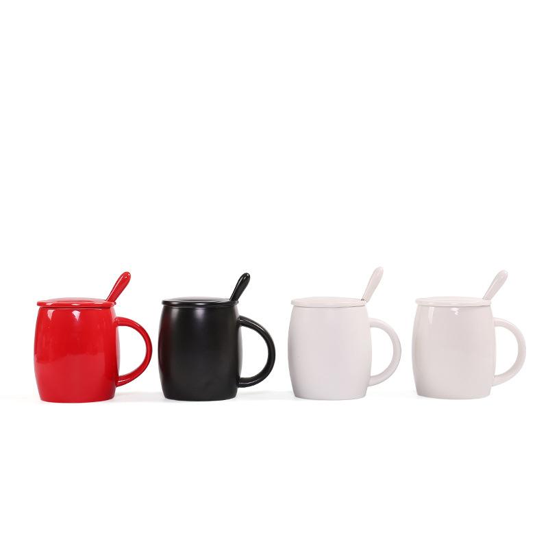 Keramisk kaffekopp med lokk, Vintønnekrus, Par-kopp, Vannkopp, Gavekopp, Reklamekopp