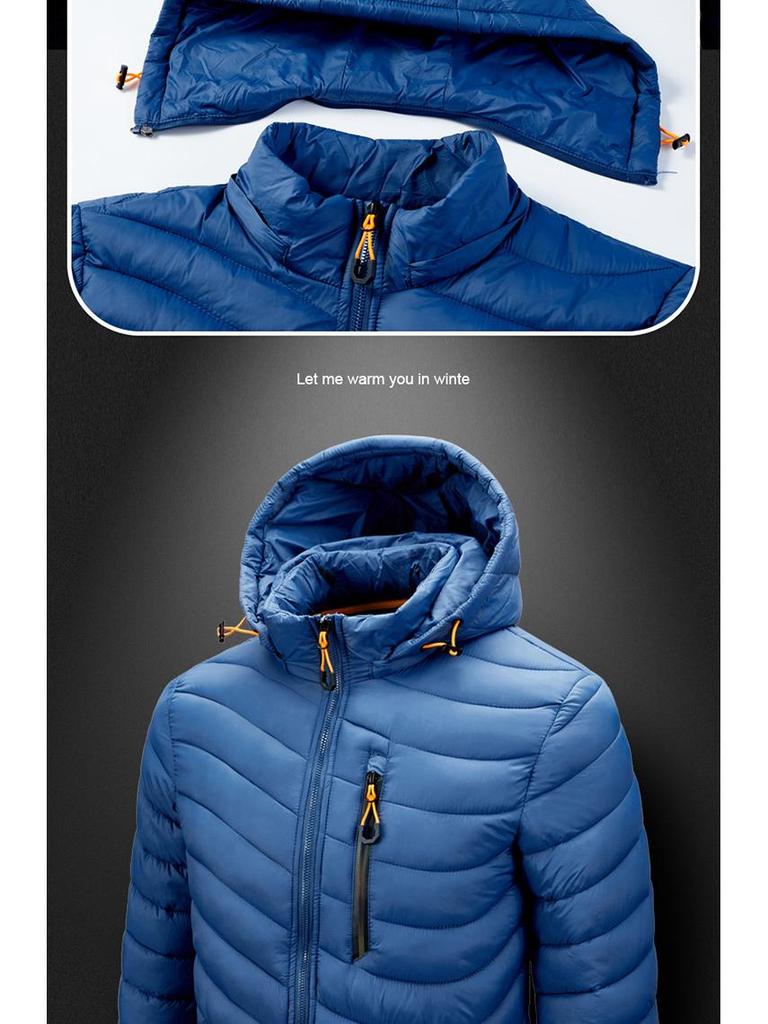 Pánská lehká bavlněná bunda s odnímatelnou kapucí - kolekce podzim/zima 2025