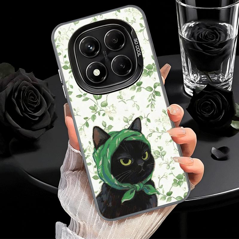 Cute Floral Headscarf Kitten Soft Phone Case for Xiaomi Redmi Note 13 14 15 Pro Plus 12S 12 11S 11 11T 10S 10 Shockproof Cover B