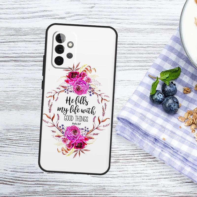 Bible Verse Faith Jesus cross Case For Samsung Galaxy A52 A53 A16 A26 A36 A56 A55 A35 A15 A32 A12 A33 A13 A14 A34 A54 A17