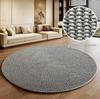 Retro-Style Round Imitation Jute Living Room & Bedroom Carpet, Machine Washable Floor Mat