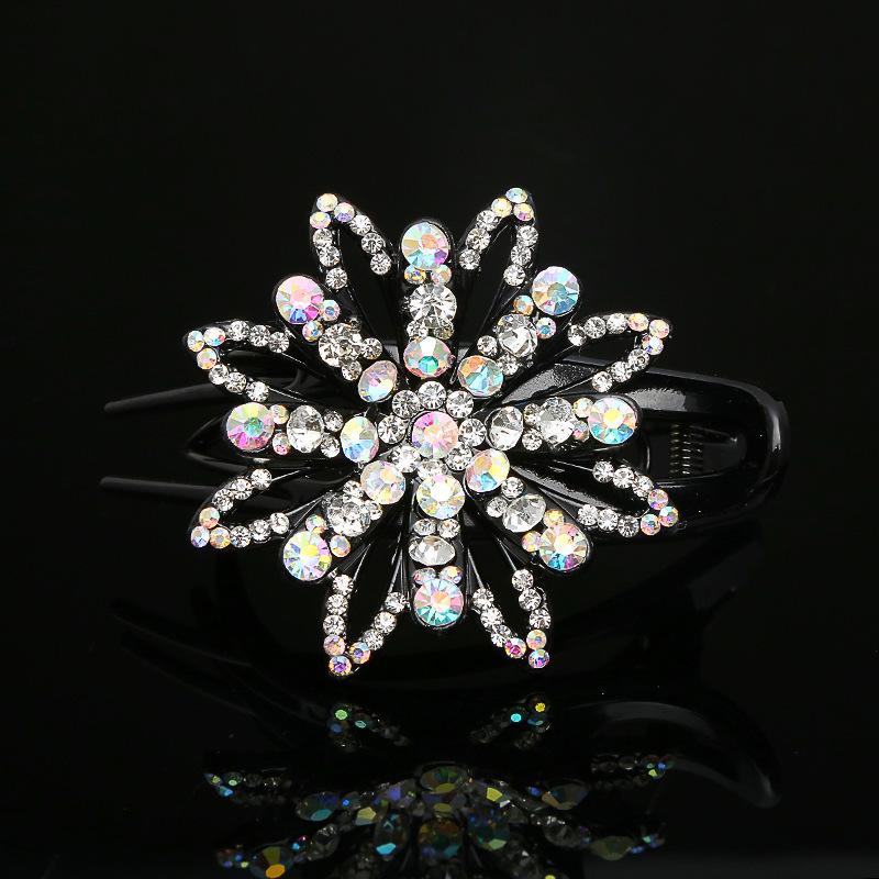 

New Three-pronged Clamping Plate Hair Grip Clip, Long Hair Clip, Acrylic Duckbill Hair Accessory for Women білий