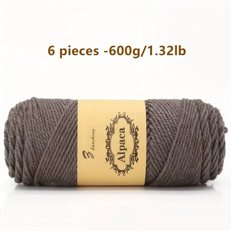 6 Pcs Premium Soft & Durable Alpaca Blend Yarn Worsted Weight, Perfect for Knitting Sweaters Assorted Colors