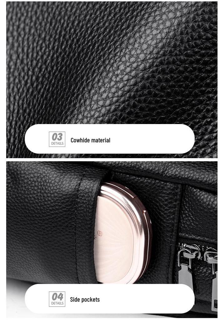 Zaino Multifunzionale da Donna in Vera Pelle 2026: alla moda, grande capacità, doppio spallaccio, pelle bovina strato superiore, viaggio casual.