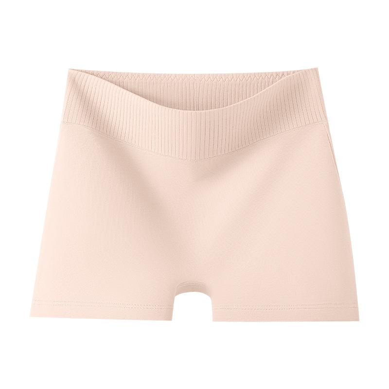 Women Spring and Autumn Pure Cotton Antibacterial Crotch Anti Tardiness High Waist Abdominal Lift Hip Non Mark Safety Flat Angle Briefs