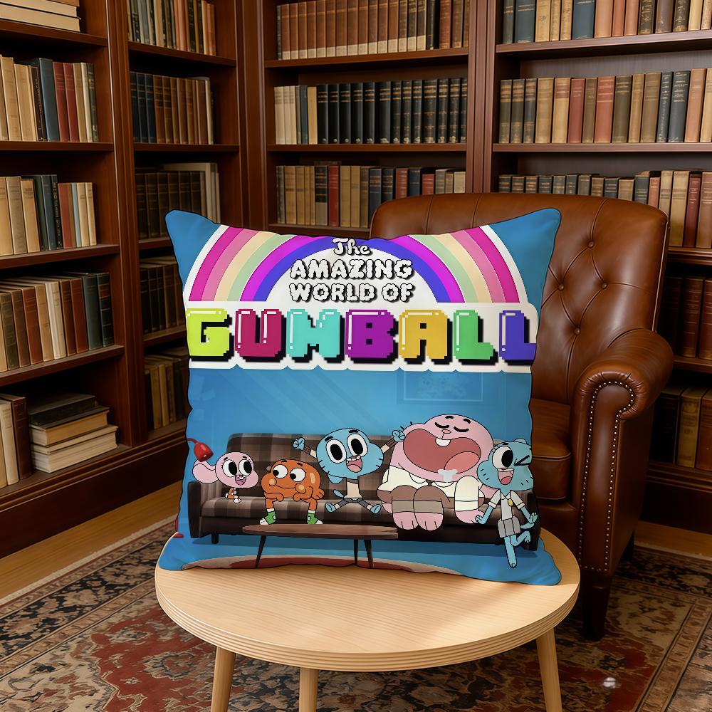 A-Amazing W-World Animation Of G-Gumball cushion cover Home Office Birthday Anniversary Gifts Soft Skin Friendly Cushion Cover