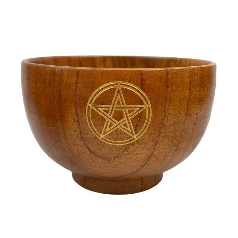 Wood Bowls Ritual Tableware Board Game Divination Astrological Tool Altar Bowl Decoration Witchcraft Props Supply