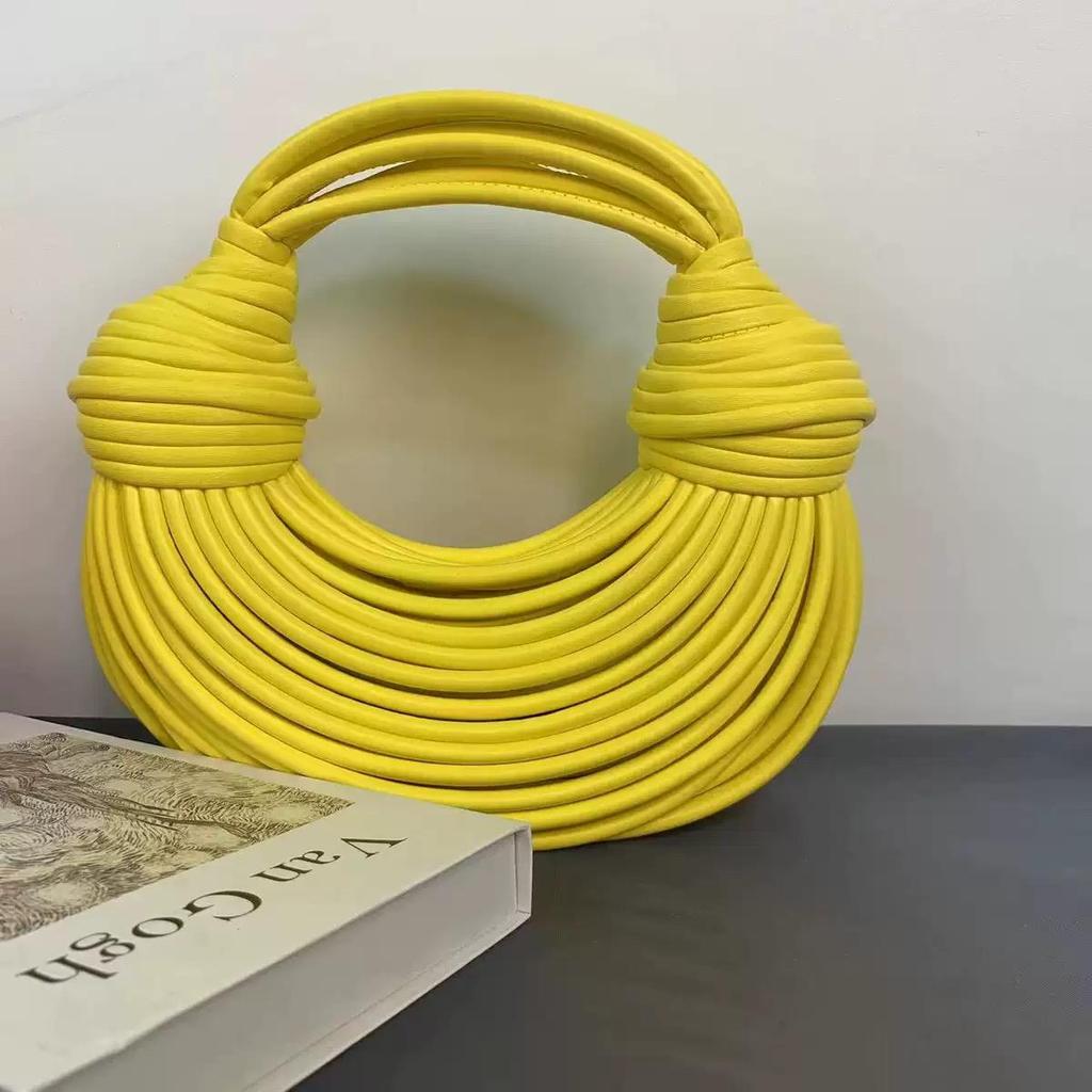 Handbags for Women 2025 New Gold Luxury Designer Brand Handwoven Noodle Bags Rope Knotted Pulled Hobo Silver Evening Clutch Chic