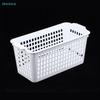 Ventilated Plastic Storage Basket - Grid-Design Organizer Bin for Pantry, Bathroom & Desktop