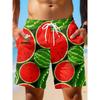 Summer Men's 3D Watermelon Printed Beach Shorts