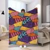 Colorful Patchwork Design Microfiber Flannel Cover Blanket Bedroom Living Room Sofa Soft And Comfortable Home Decoration