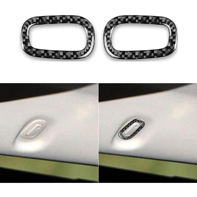 Real Glossy Black Carbon Fiber Sticker Car Inner Door Pull Handle Frame Anti-Collision Cover Trim Compatible with Chevrolet Avalanche/Silverado LTZ
